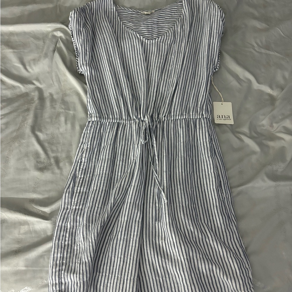 Ana black and white striped dress. Size S.